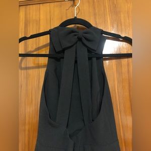 XS Dress the Population Halter-neck Bow-tied Open Back LBD